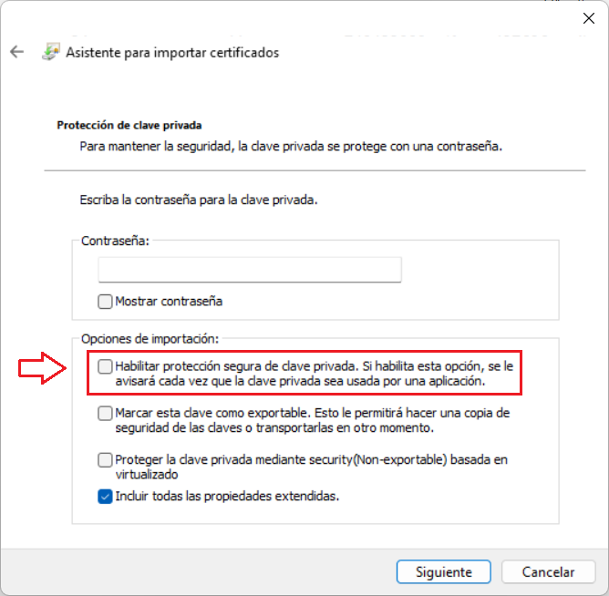 Portada: Quitar la obligación de contraseña al usar certificados